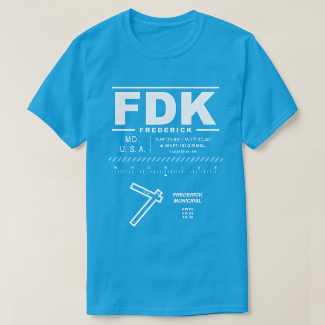 Frederick Municipal Airport FDK T-Shirt (Design framsida)