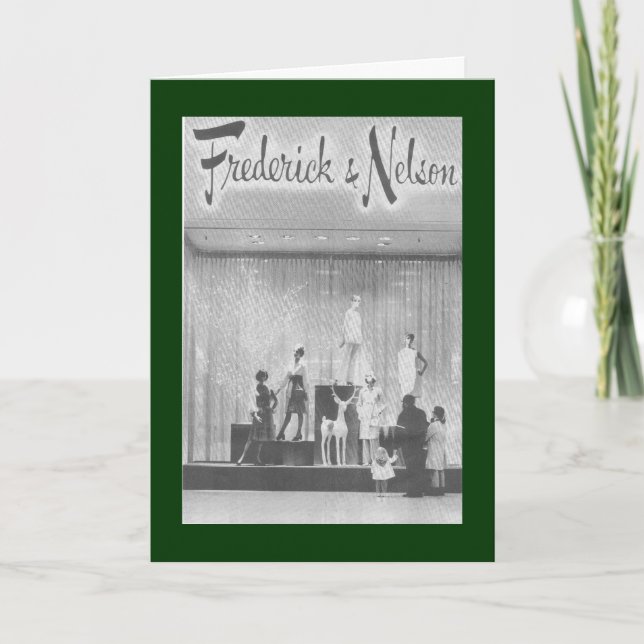 Frederick & Nelson julfönster Helgkort (Framsida)