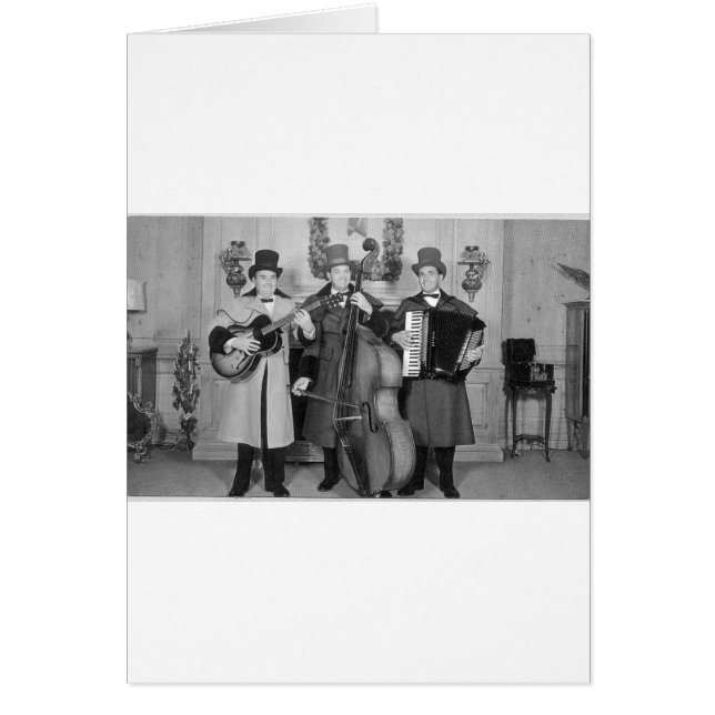 Frederick & Nelson Strullande Minstrels Hälsningskort (Framsidan)