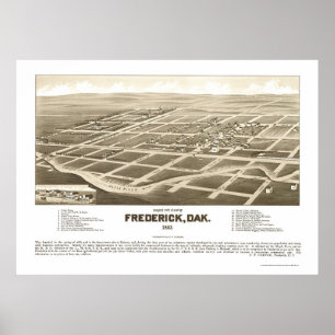 Frederick panorama- karta för SD - 1883 Poster