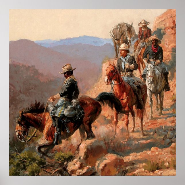 Frederick Remington "Med 10:e kavalleriet" Poster (Framsidan)