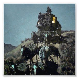 Frederick Remington "The Old Stagecoach" Fototryck