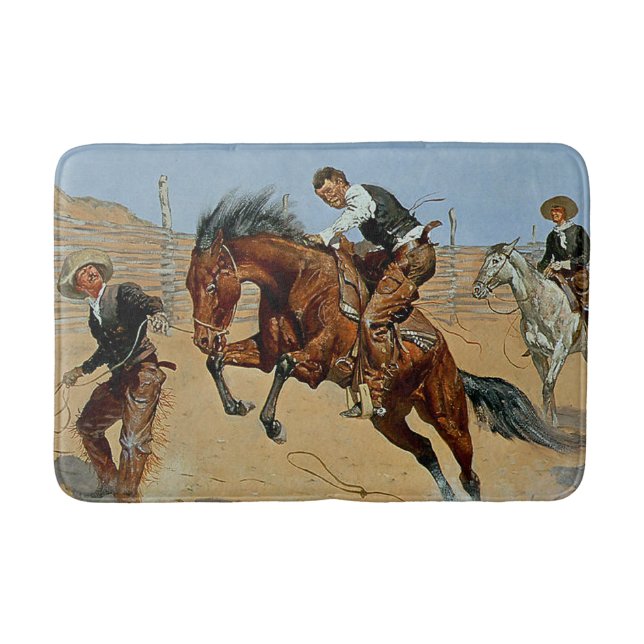 Frederick Remington västerländsk konst ”Släpp loss Badrumsmatta (Framsidan)