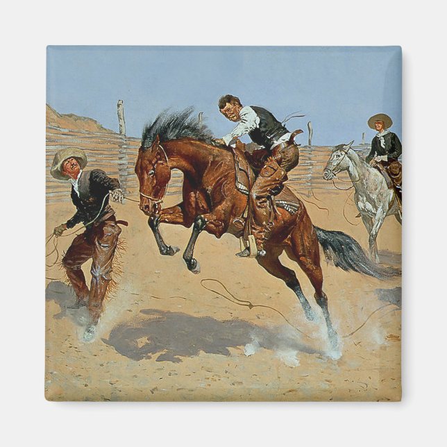 Frederick Remington västerländsk konst ”Släpp loss Magnet (Framsidan)