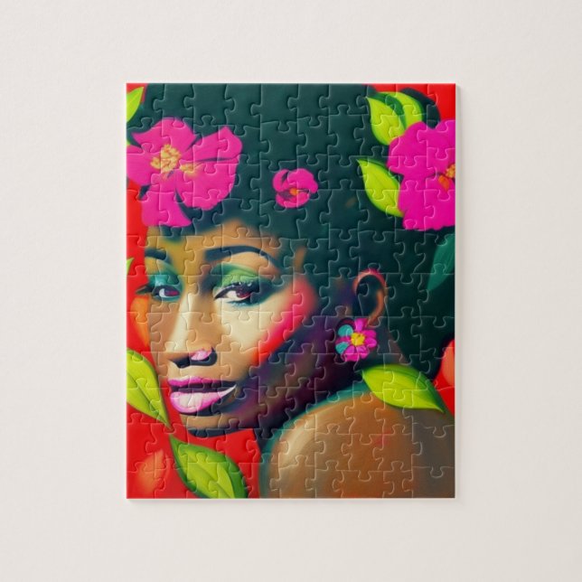 Fredericka Abstrakt African American Woman Pussel (Vertikal)