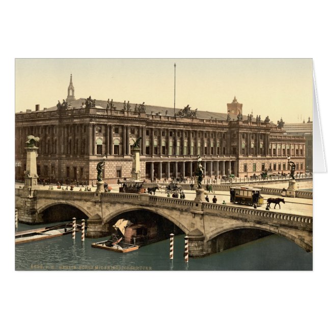 Fredericks Bridge och Begun, Berlin, Tyskland Hälsningskort (Framsidan Horizontal)
