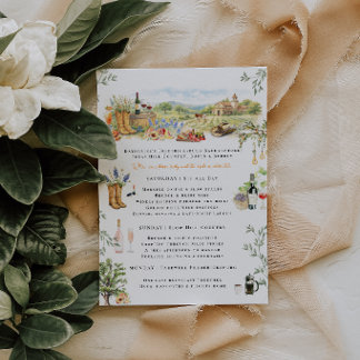 Fredericksburg TX Bachelorette Weekend Itinerary Inbjudningar