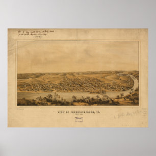 Fredericksburg Virginia 1863 Antique Panoramic Kar Poster