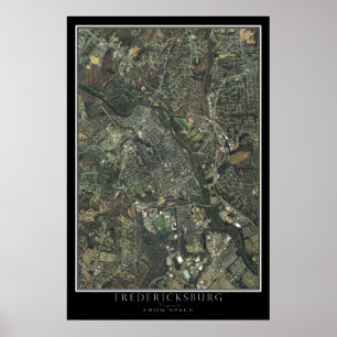Fredericksburg Virginia från Space Satellite Karta Poster