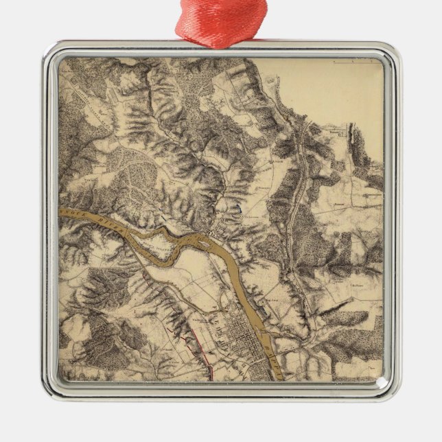 Fredericksburg Virginia Julgransprydnad Metall (Framsidan)