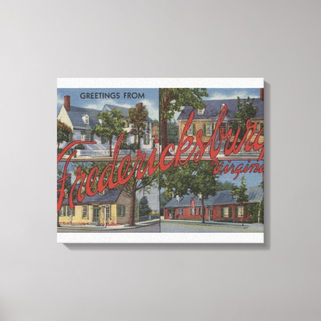 Fredericksburg, Virginia - Large Brev Scenes Canvastryck (Framsida)