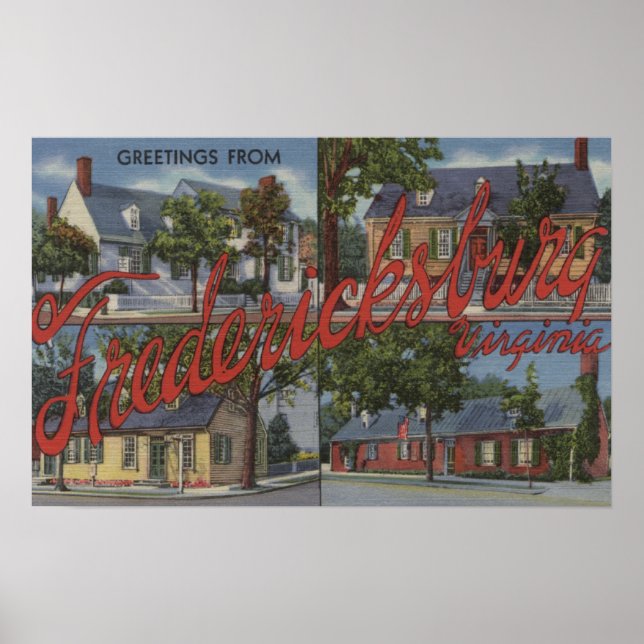 Fredericksburg, Virginia - Large Brev Scenes Poster (Framsidan)