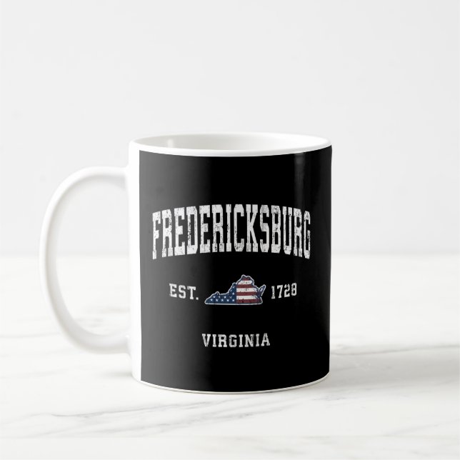 Fredericksburg Virginia Va American Flagga Kaffemugg (Vänster)