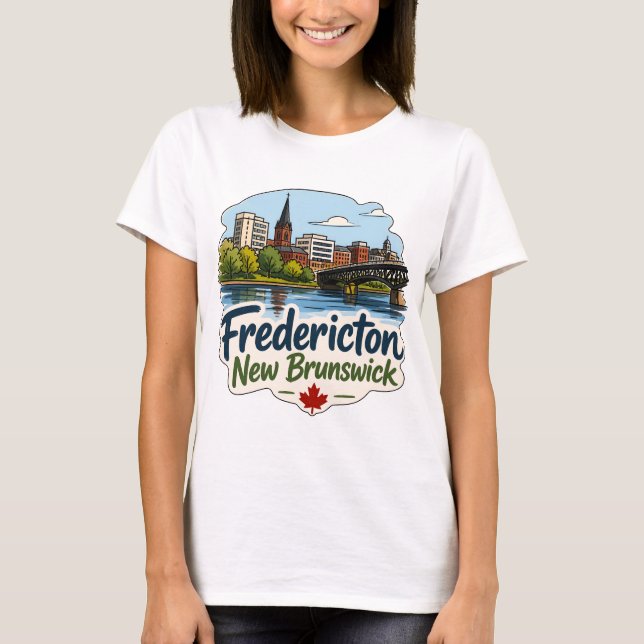 Fredericton New Brunswick Söt Siluett T Shirt (Framsida)