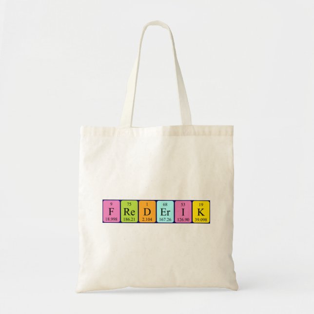 Frederik Periodisk bord namn tote bag Tygkasse (Framsidan)