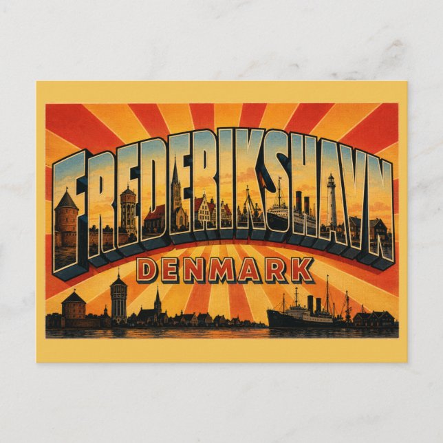 Frederikshavn Danmark Hamn Vykort (Framsida)