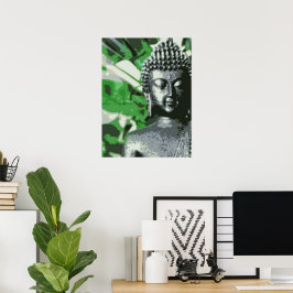 Fredfull Buddha Meditation Affisch – Närbild Zen
