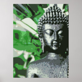 Fredfull Buddha Meditation Affisch – Närbild Zen