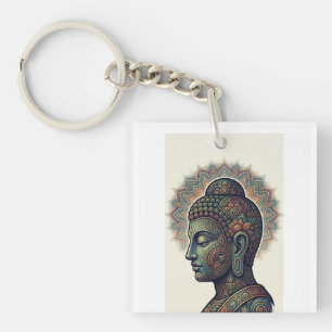 Fredfull Buddha och Dhamma Art - Akryl Nyckelring