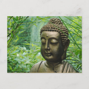 Fredfull Buddhaste i en lummig grön skog Vykort
