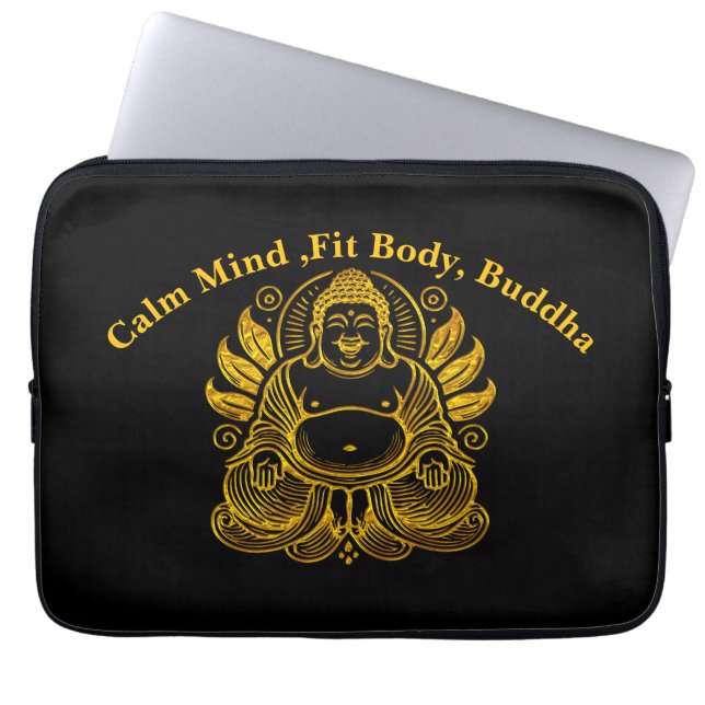 Fredfull Guld Buddha Laptop Fodral (Framsidan)