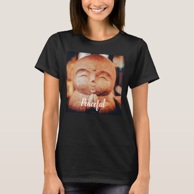 Fredfull Lycklig Buddha Kvinnor T Shirt (Framsida)