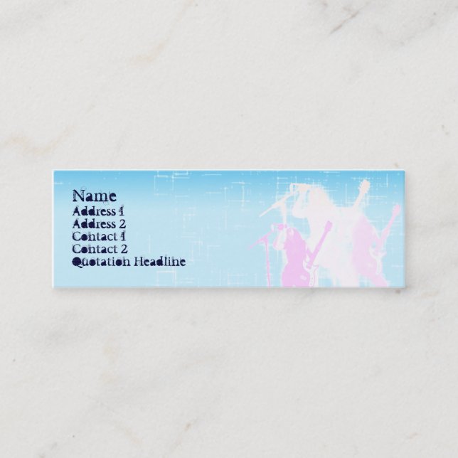 Fredgitarrsångare - smala mini visitkort (Framsida)