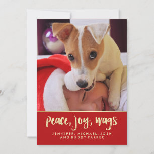 Fredglädje Wags din hund julfotoet Julkort