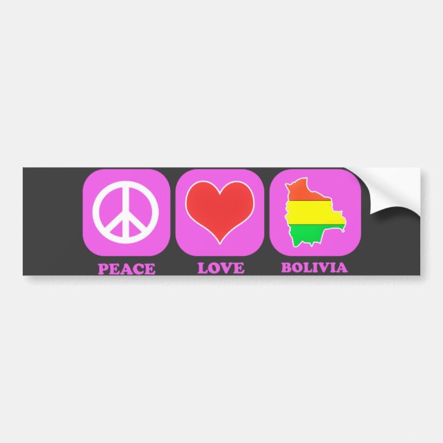 Fredkärlek Bolivia Bildekal (Framsidan)