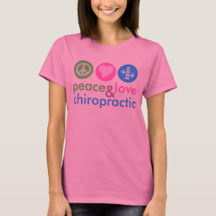Fredkärlek- & för ChiropracticTiefärg T-tröja Tee Shirt