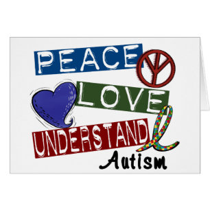 FREDKÄRLEK FÖRSTÅR AUTISM HÄLSNINGSKORT