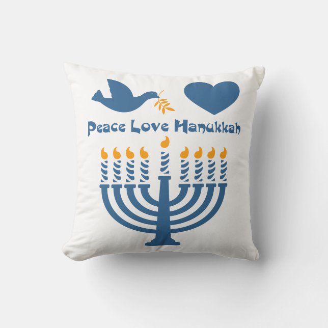 Fredkärlek Hanukkah Kudde (Framsida)