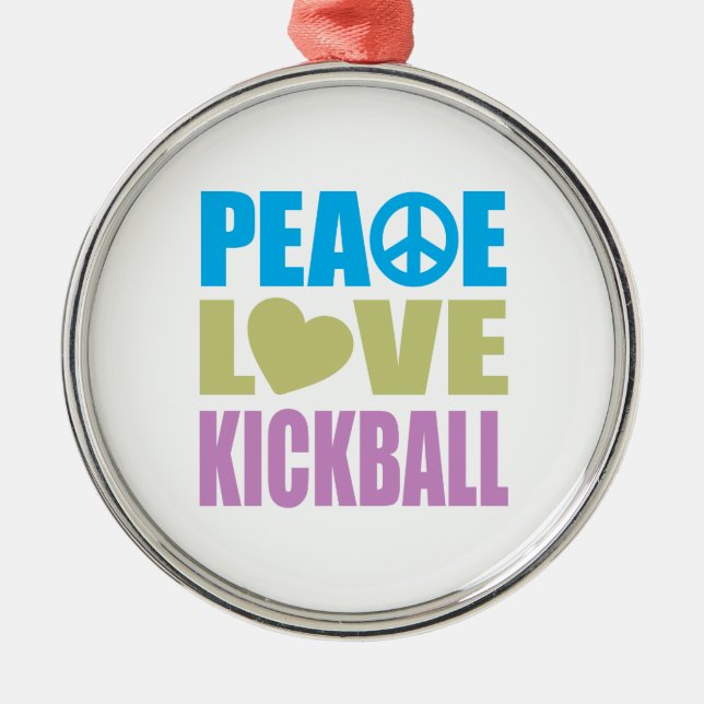 Fredkärlek Kickball Julgransprydnad Metall (Framsidan)