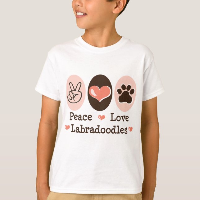 Fredkärlek Labradoodles lurar T-skjortan T Shirt (Framsida)