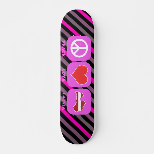 Fredkärlek Lettland Old School Skateboard Bräda 18 Cm (Framsida)