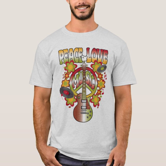 Fredkärlek & musik tee shirt (Framsida)