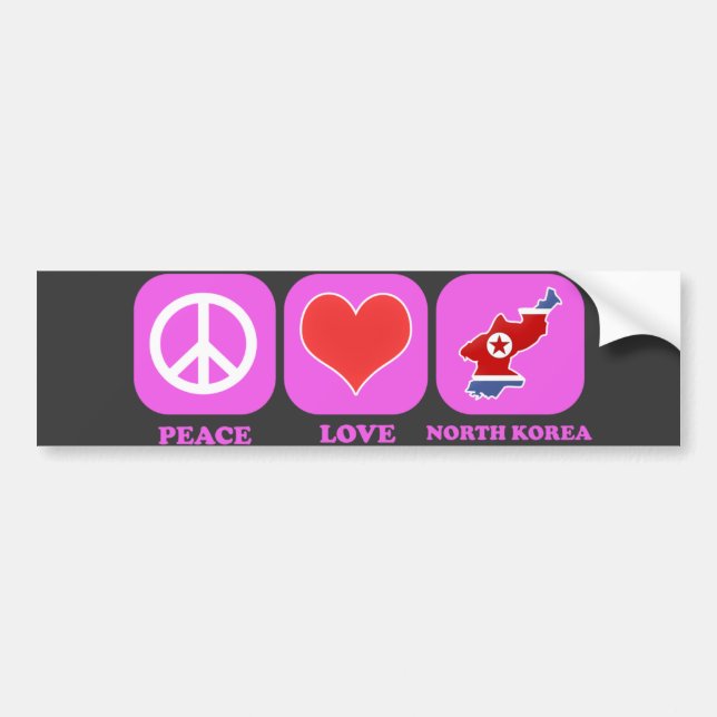 Fredkärlek Nordkorea Bildekal (Framsidan)