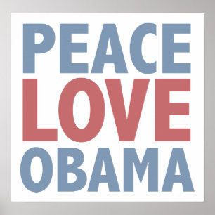 Fredkärlek Obama Poster