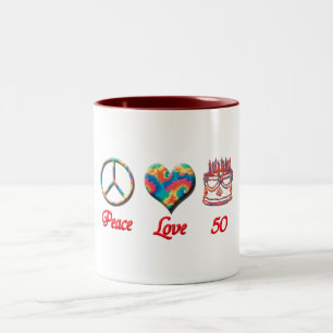 Fredkärlek och 50 Två-Tonad mugg
