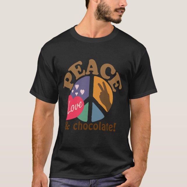 Fredkärlek och choklad tee shirt (Framsida)