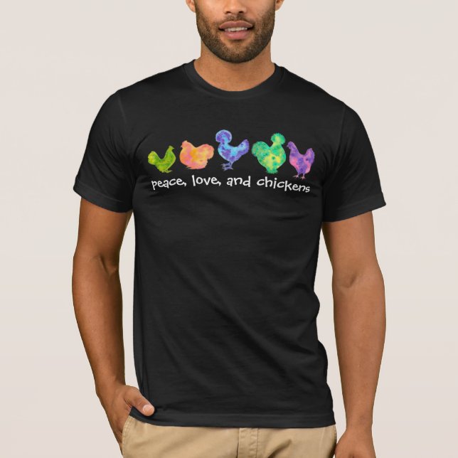fredkärlek och hönavattenfärg tee shirt (Framsida)