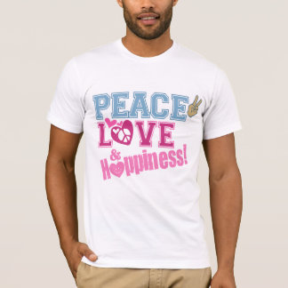 Fredkärlek och lycka tee shirt