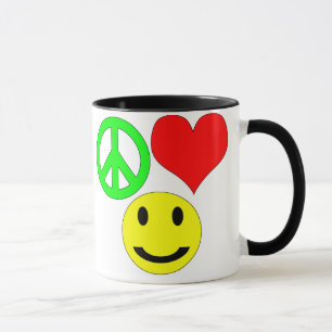 fredkärlek och lyckamugg mugg