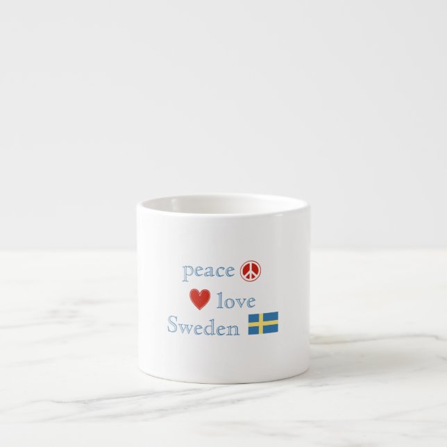 Fredkärlek och sverige espressomugg (Framsidan)