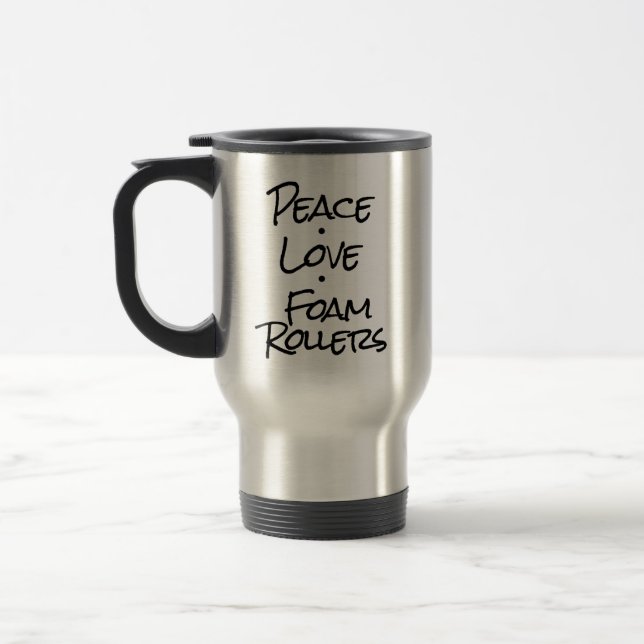 Fredkärlek skummar rullkaffetumbleren resemugg (Vänster)