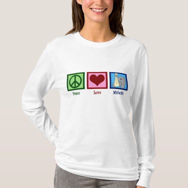 Fredkärlekbarnmorska Tee Shirt (Framsida)