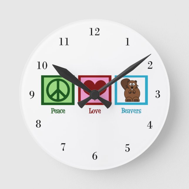Fredkärlekbäver Rund Klocka (Framsida)