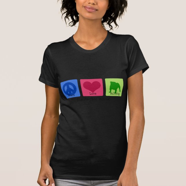 Fredkärlekbulldogg T-shirt (Framsida)