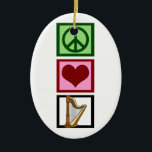 Fredkärlekharpa Julgransprydnad Keramik<br><div class="desc">Fredkärlekharpa. En gullig gåva för en harpist som älskar att leka harpsichorden. En härlig musikergåva.</div>