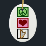 Fredkärlekharpa Julgransprydnad Keramik<br><div class="desc">Fredkärlekharpa. En gullig gåva för en harpist som älskar att leka harpsichorden. En härlig musikergåva.</div>